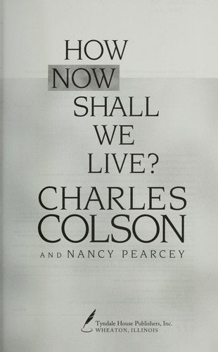 How now shall we live?